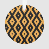 Geel en zwart diamantpatroon ornament (voorkant)