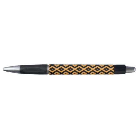 Geel en zwart diamantpatroon pen (Voorkant)
