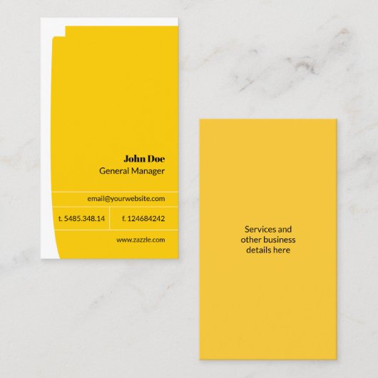 Geel en zwart, eenvoudig Visitekaartje met minimal (Voorkant / Achterkant)