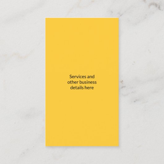 Geel en zwart, eenvoudig Visitekaartje met minimal (Achterkant)