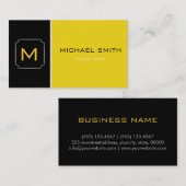 Geel en zwart, elegant Professional Modern 2 Visitekaartje (Voorkant / Achterkant)