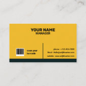 Geel en zwart Elegant Visitekaartje (Achterkant)