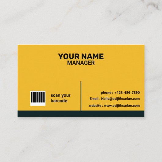 Geel en zwart Elegant Visitekaartje (Achterkant)