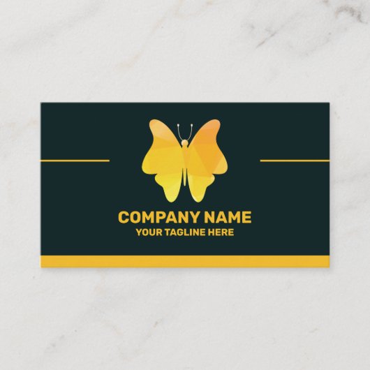 Geel en zwart Elegant Visitekaartje (Voorkant)