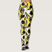 Geel en zwart Floral Leggings (Achterkant)