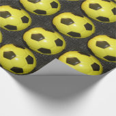 Geel en zwart Football. Cadeaupapier (Hoek)