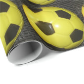 Geel en zwart Football. Cadeaupapier (Rol Hoek)