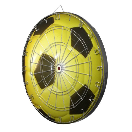 Geel en zwart Football. Dartbord (Voorkant Rechts)