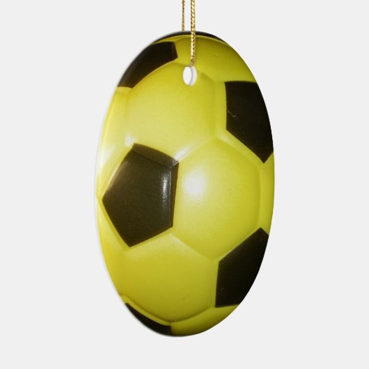 Geel en zwart Football. Keramisch Ornament (Rechts)