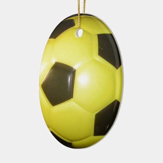 Geel en zwart Football. Keramisch Ornament (Links)