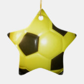 Geel en zwart Football. Keramisch Ornament (Voorkant)