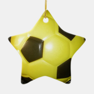 Geel en zwart Football. Keramisch Ornament