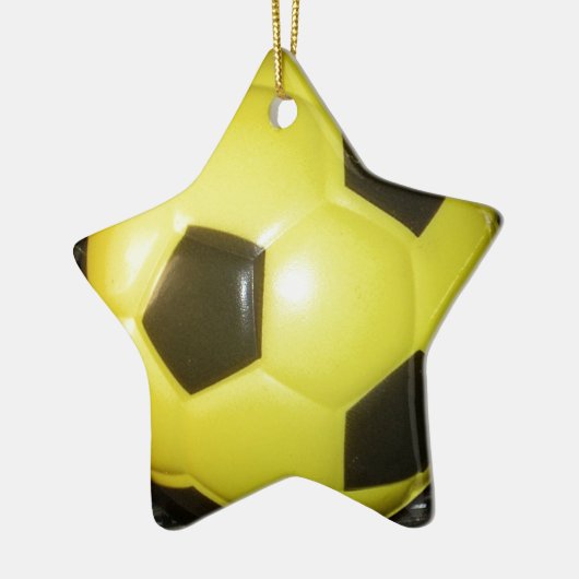Geel en zwart Football. Keramisch Ornament (Links)