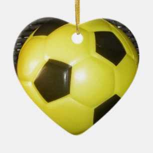 Geel en zwart Football. Keramisch Ornament