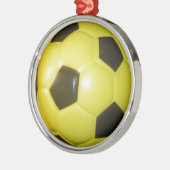 Geel en zwart Football. Metalen Ornament (Links)