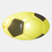 Geel en zwart Football. Ovale Sticker (Voorkant)