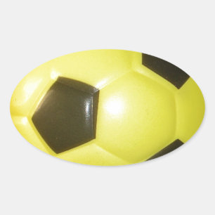 Geel en zwart Football. Ovale Sticker