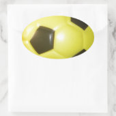 Geel en zwart Football. Ovale Sticker (Tas)
