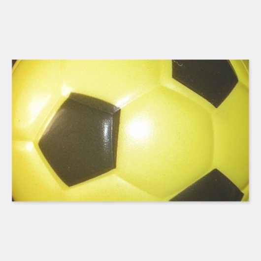 Geel en zwart Football. Rechthoekige Sticker (Voorkant)
