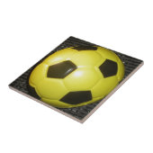 Geel en zwart Football. Tegeltje (Zijkant)