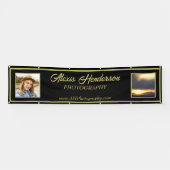 Geel en zwart foto/logo-boothdisplay spandoek (Horizontaal)