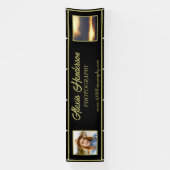 Geel en zwart foto/logo-boothdisplay spandoek (Verticaal)