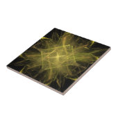 Geel en zwart Fractal Tegeltje (Zijkant)