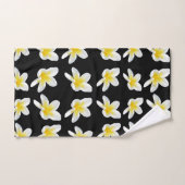 Geel en zwart Frangipani-patroon, Bad Handdoek (Handdoek)
