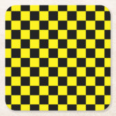 Geel en zwart gecontroleerd kartonnen onderzetters (Voorkant)