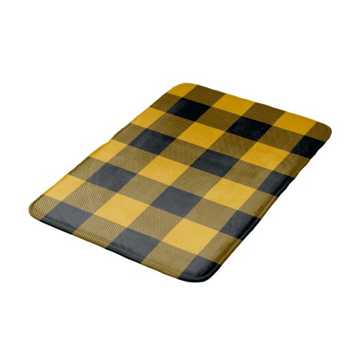 Geel en zwart Gecontroleerd vierkant buffel Badmat (Gekanteld)