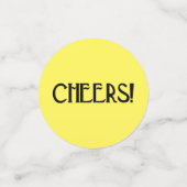 Geel en zwart gekleurd Deco Birthday Phrases Confetti (Kleine voorkant)