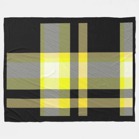 Geel en zwart, gekleurd fleece deken (Voorkant (Horizontaal))