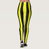 Geel en zwart gekleurd gestreepte patroon leggings (Achterkant)