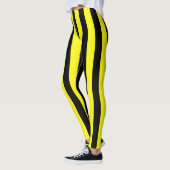 Geel en zwart gekleurd gestreepte patroon leggings (Links)