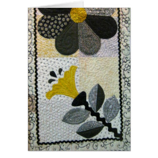 Geel en zwart, gele zwarte quilt blanco kaart