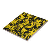 Geel en zwart, gemengd kleurenelement tegeltje (Zijkant)