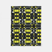 Geel en zwart geometrisch dekbed fleece deken (Voorkant)