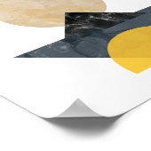 Geel en Zwart Geometrisch Kubisme Kunstwerk, Moder Poster (Hoek)