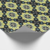 Geel en zwart geometrisch patroon met gestileerde cadeaupapier (Hoek)