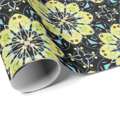 Geel en zwart geometrisch patroon met gestileerde cadeaupapier (Rol Hoek)