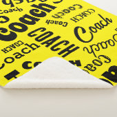 Geel en Zwart Gepersonaliseerde Coach Gift Name Ar Sherpa Deken (3/4)