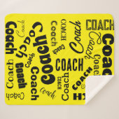 Geel en Zwart Gepersonaliseerde Coach Gift Name Ar Sherpa Deken (Voorkant (horizontaal))