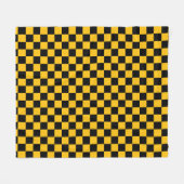 Geel en zwart geruit motief fleece deken (Voorkant (Horizontaal))