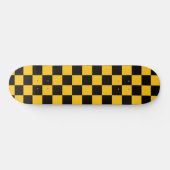 Geel en zwart geruit motief persoonlijk skateboard (Horizontaal)