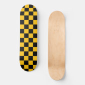 Geel en zwart geruit motief persoonlijk skateboard (Voorkant)