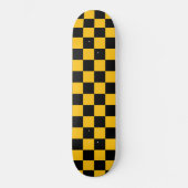 Geel en zwart geruit motief persoonlijk skateboard (Voorkant)