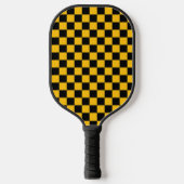 Geel en zwart geruit motief pickleball paddle (Voorkant)