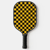 Geel en zwart geruit motief pickleball paddle (Achterkant)