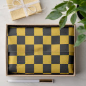 Geel en zwart geruit motief tissuepapier (Geschenk)