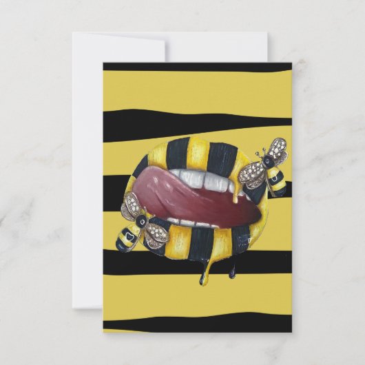 Geel en zwart gestreept bedankkaart (Voorkant)